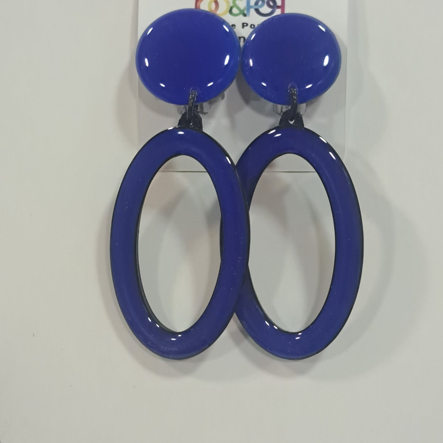Boucles clips Ovale bleu Electric THIERRY JOO