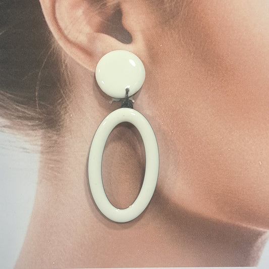 Boucles clips Ovale blanc THIERRY JOO