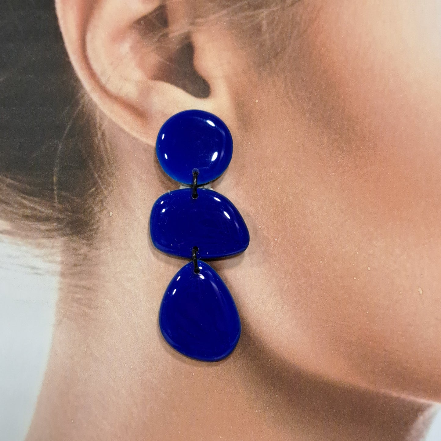Boucles clips Trio bleu dur THIERRY JOO