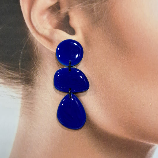 Boucles clips Trio bleu dur THIERRY JOO