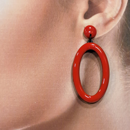 Boucles percées Ovale rouge THIERRY JOO