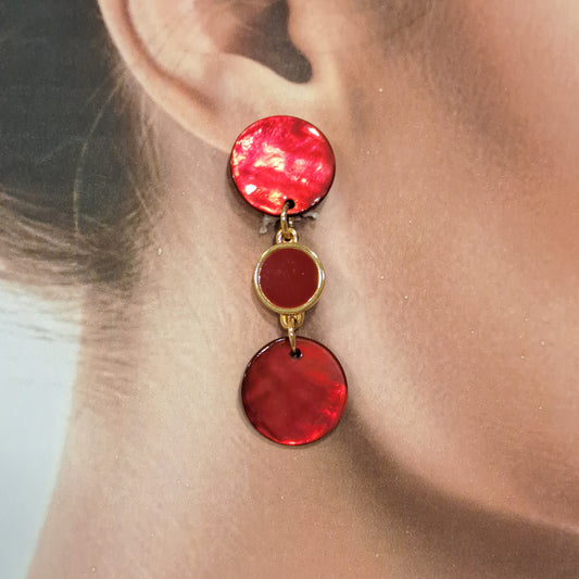 Boucles clips Pastilles rouge LA PETITE SARDINE