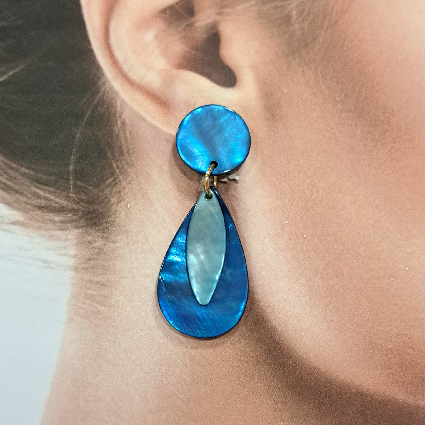 Boucles clips Goutte bleu jean LA PETITE SARDINE