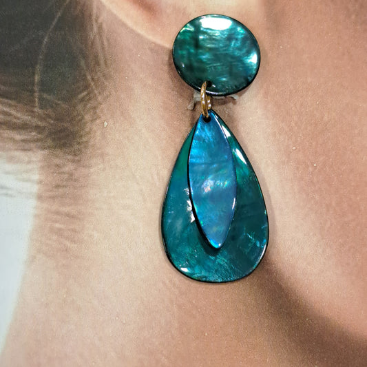 Boucles clips Goutte vert anglais bleu LA PETITE SARDINE