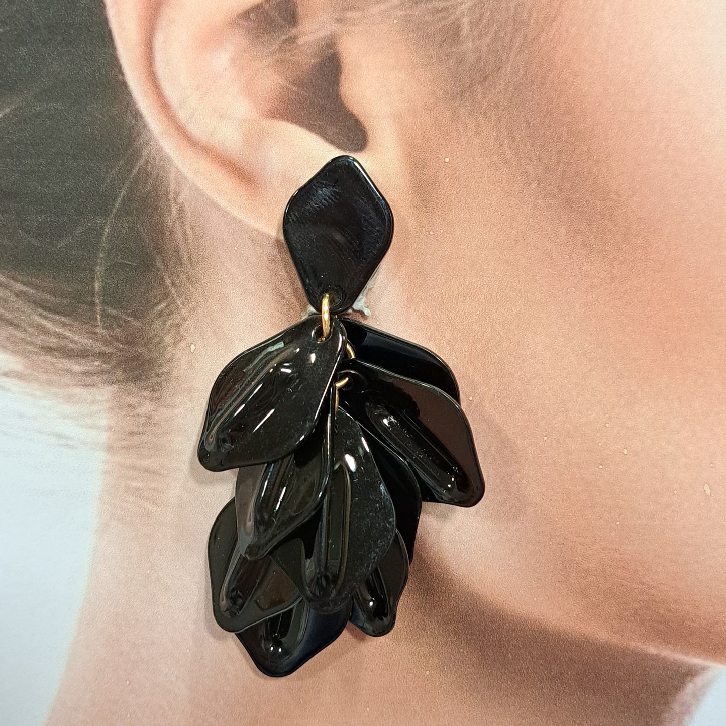 Boucles clips Losanges noir CLEDOR