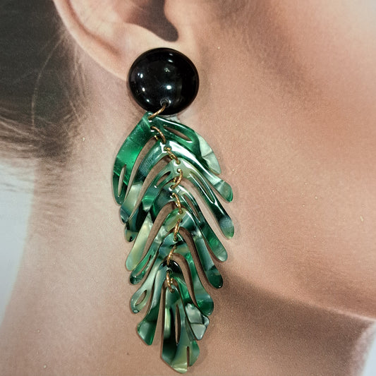 Boucles clips Feuille vert NH