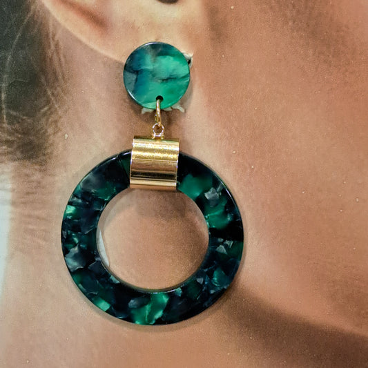 Boucles clips Créole vert marine NH