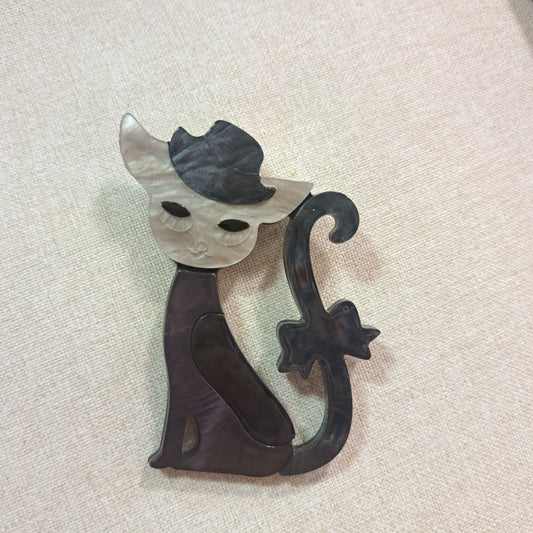 Broche Chat gris BMISS