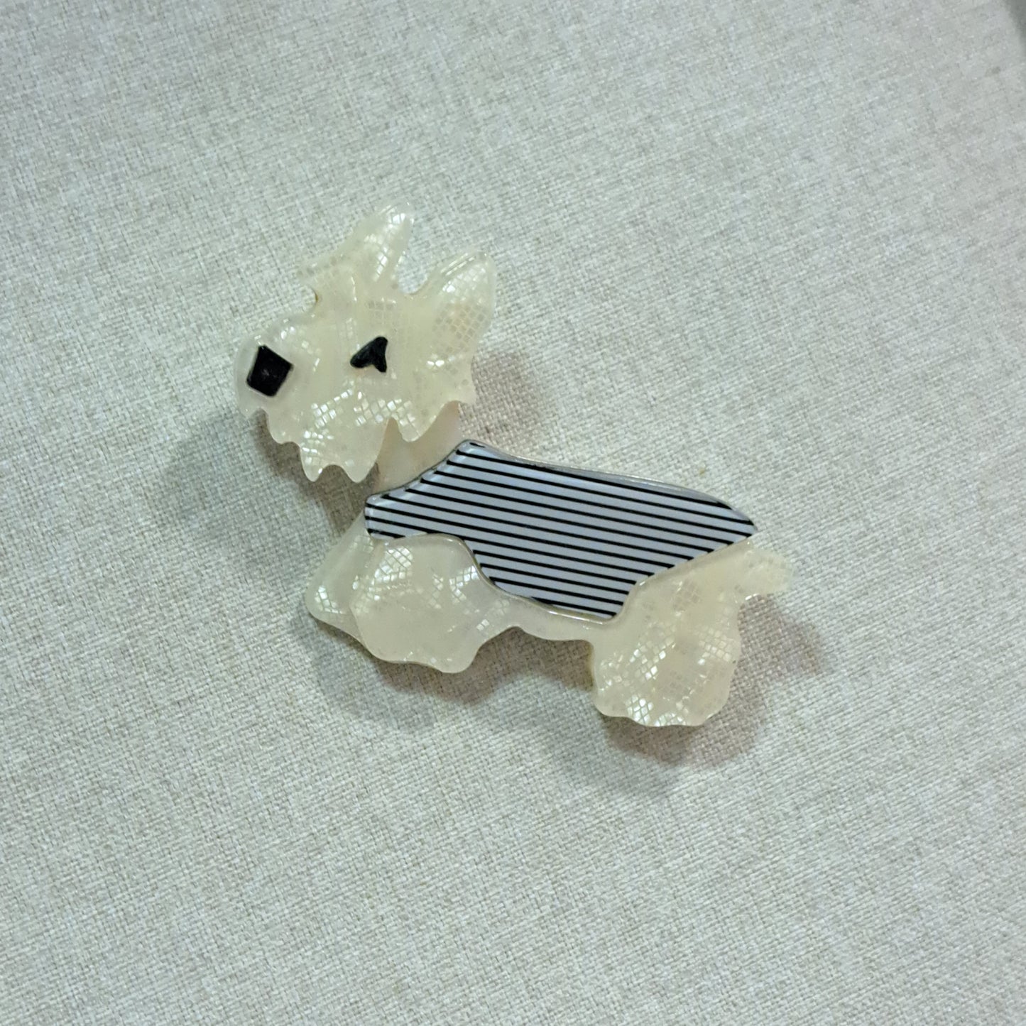 Broche Chien Scottish écru Fancy F