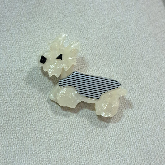 Broche Chien Scottish écru Fancy F