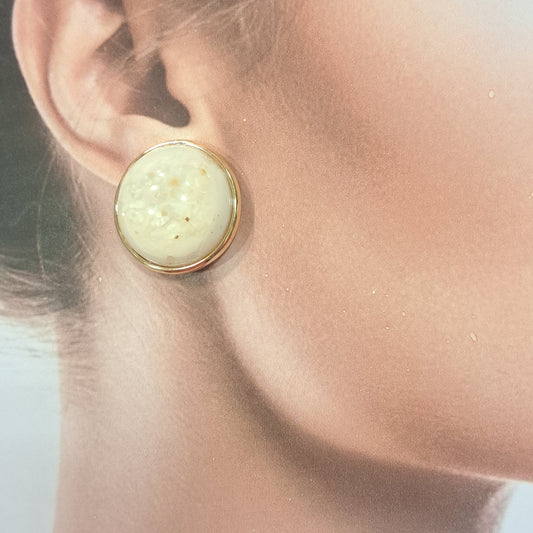 Boucles clips Natica blanc cassé or B MISS