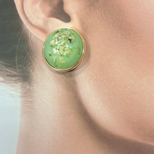 Boucles clips Natica vert or B MISS