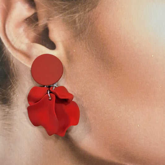 Boucles clips Pétales rouge B MISS