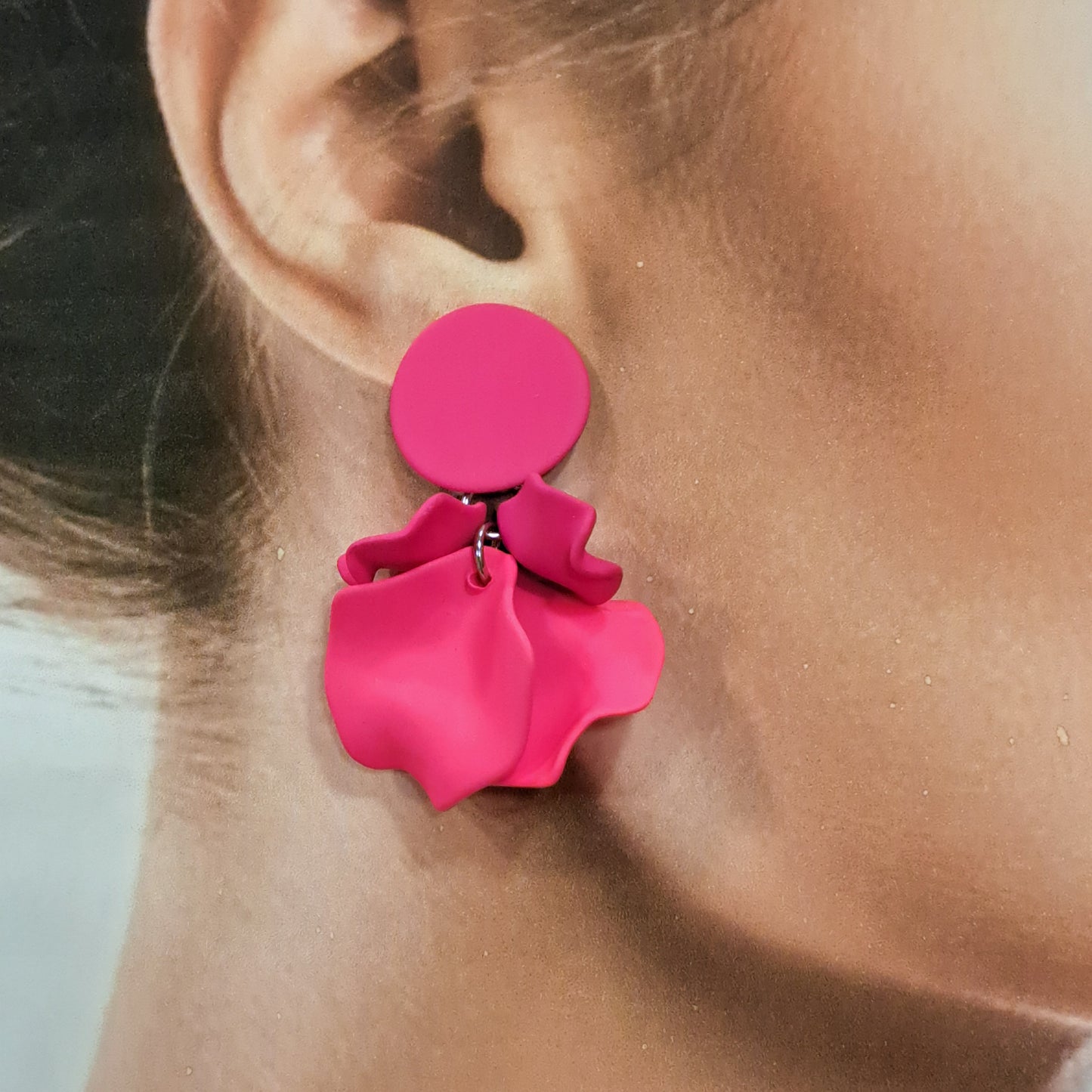 Boucles clips Pétales rose B MISS