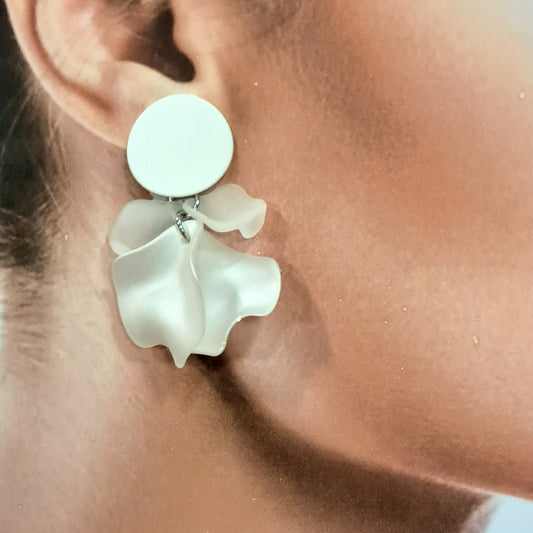 Boucles clips Pétales blanc B MISS