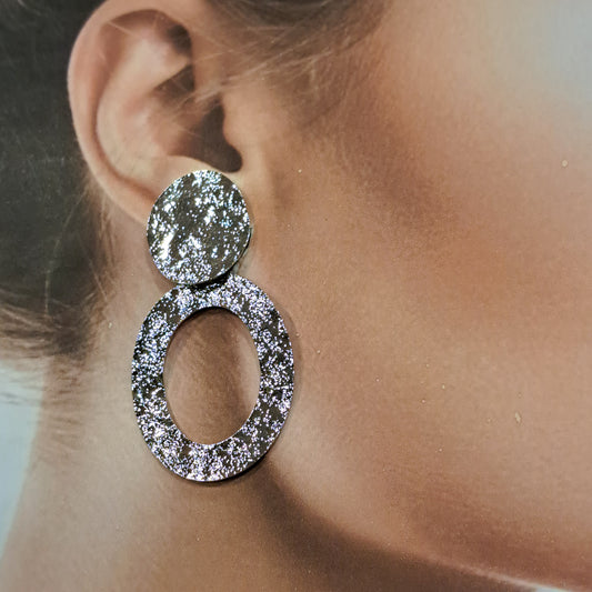 Boucles clips Ovales argent BELLE MISS