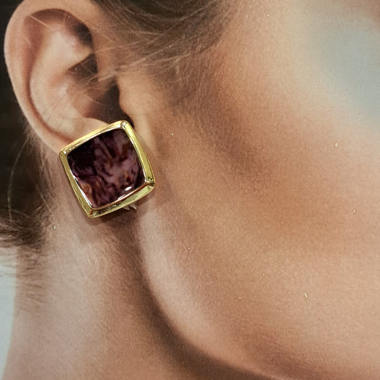 Boucles clips Nohemi rose prune or B MISS
