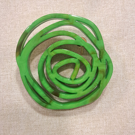 Broche Rose ajourée vert Fancy F