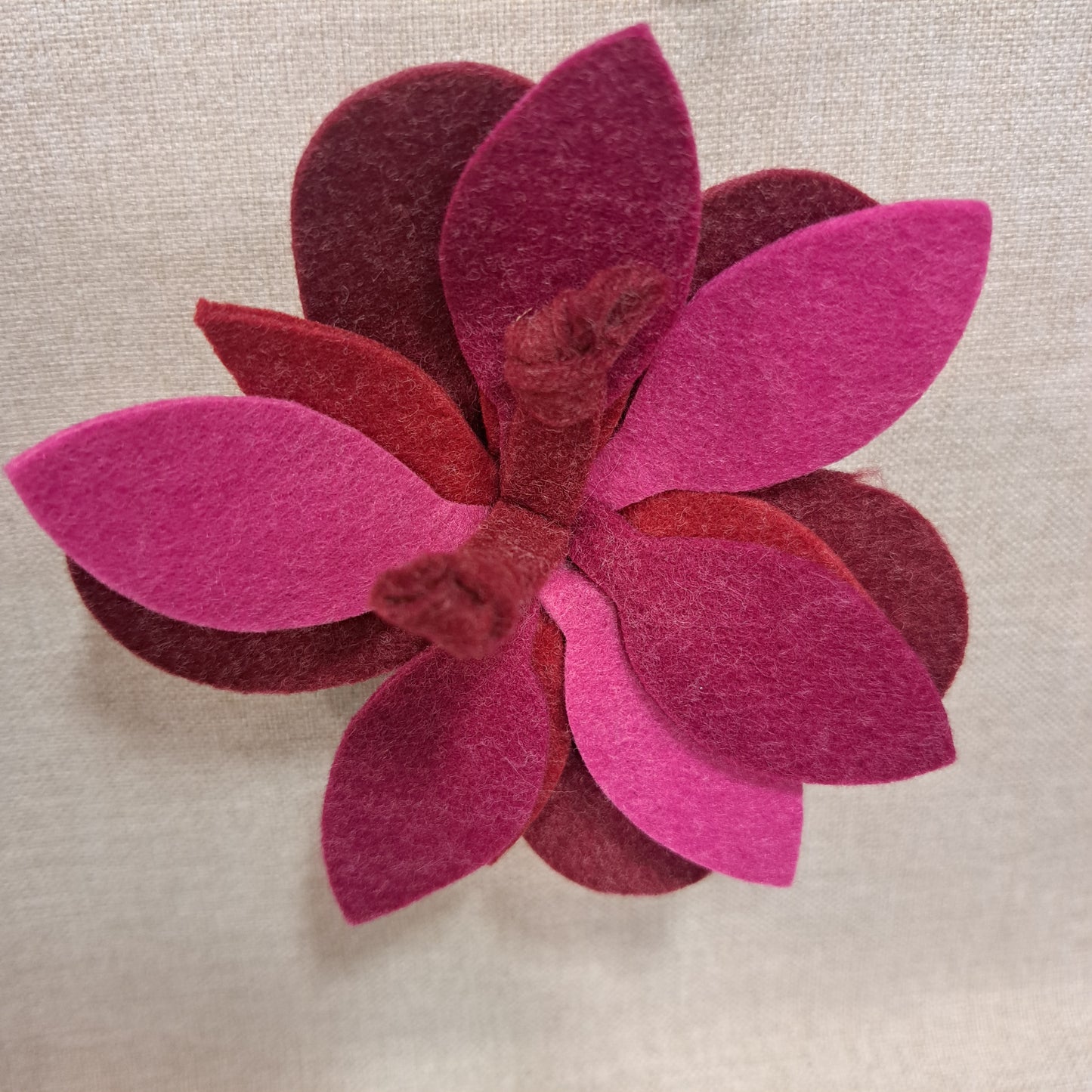Broche Fleur feutrine rose Fancy F