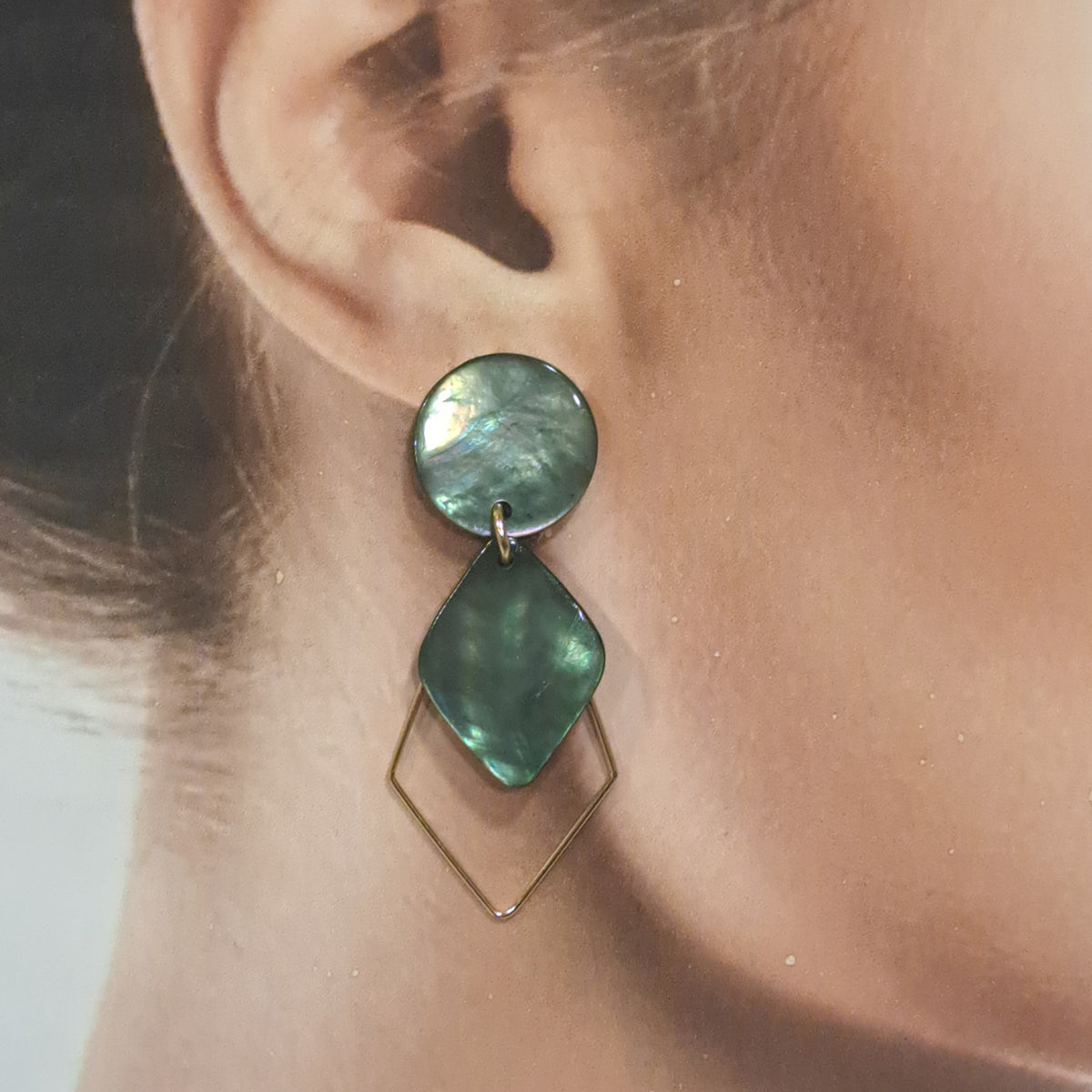 Boucles clips Losange vert LA PETITE SARDINE