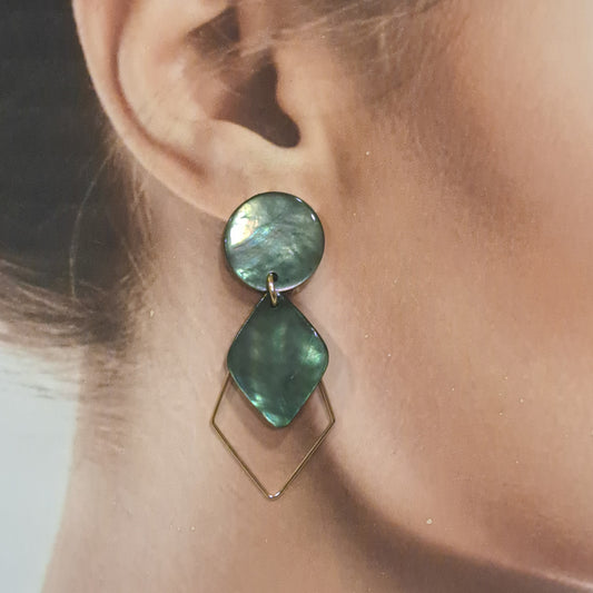 Boucles clips Losange vert LA PETITE SARDINE
