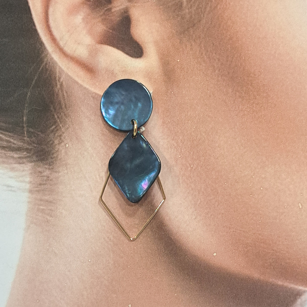 Boucles clips Losange bleu LA PETITE SARDINE