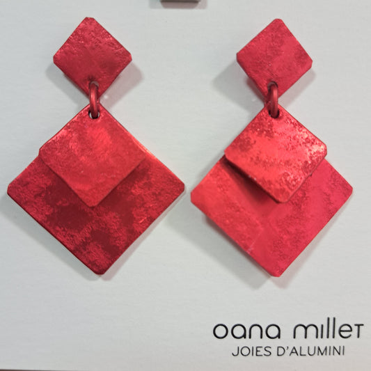 Boucles percées Losanges rouge OANA MILLET