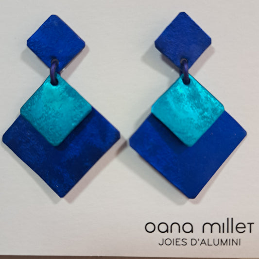Boucles percées Losanges bleu OANA MILLET