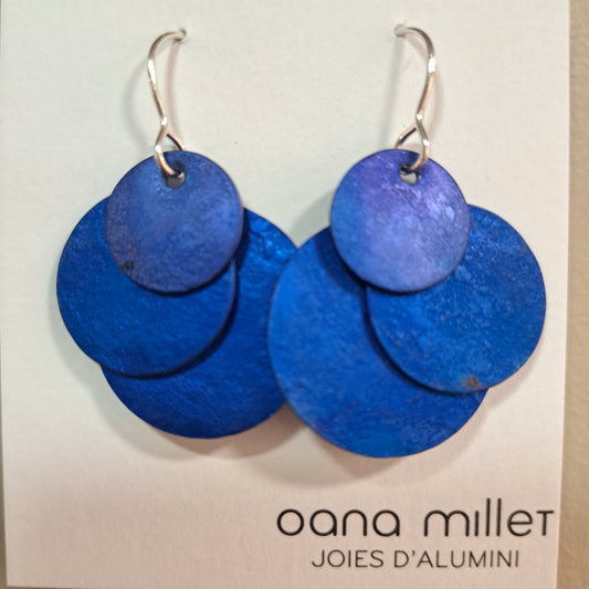 Boucles percées Ronds bleu OANA MILLET