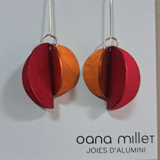 Boucles percées Demi-Lune rouge ORANGE OANA MILLET