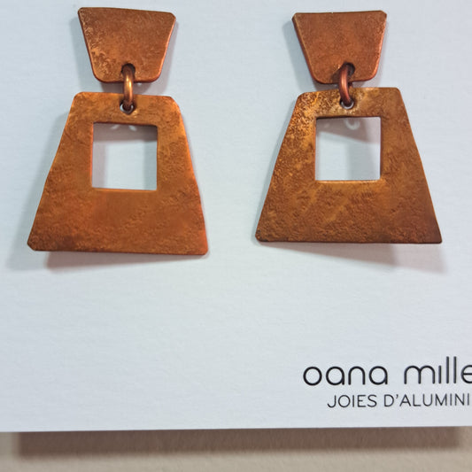 Boucles percées Trapèze marron OANA MILLET