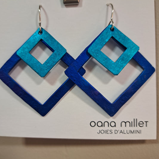 Boucles percées Losanges bleu OANA MILLET