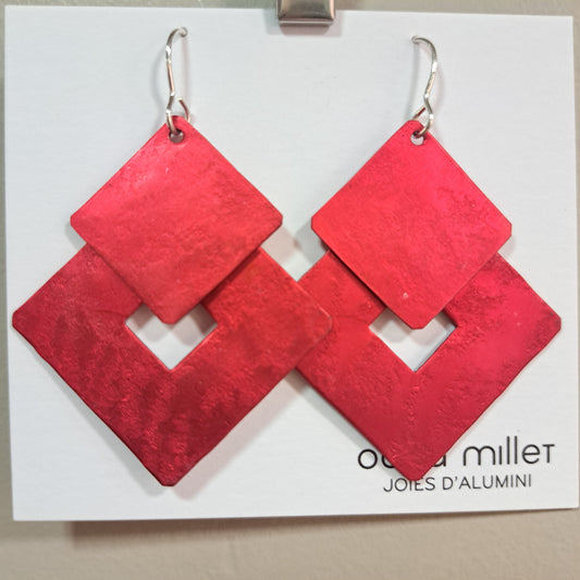 Boucles percées Losanges rouge OANA MILLET