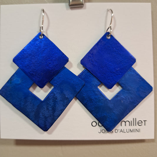 Boucles percées Losanges bleu OANA MILLET