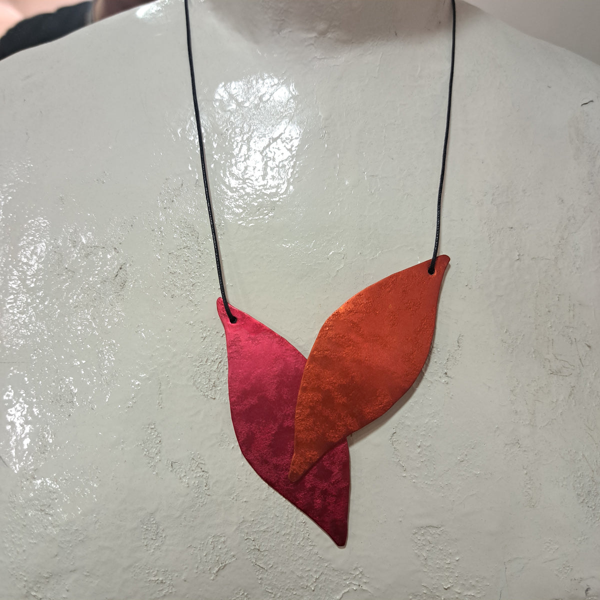 Collier Feuilles rouge orange OANA MILLET