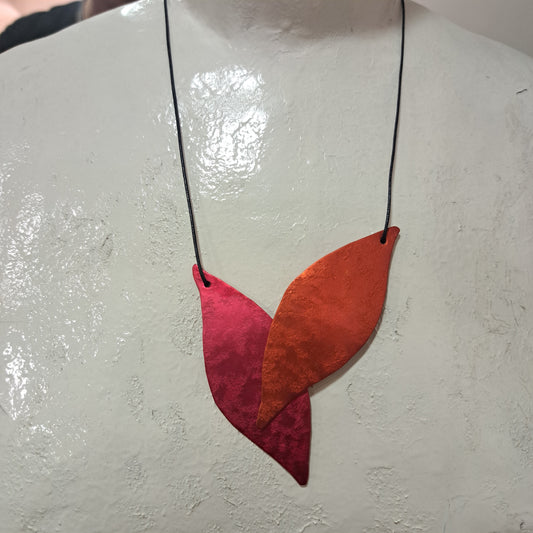 Collier Feuilles rouge orange OANA MILLET