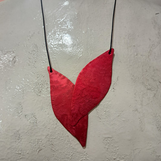 Collier Feuilles rouge OANA MILLET