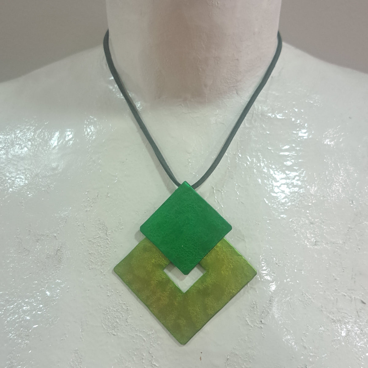 Collier sautoir Losanges vert OANA MILLET