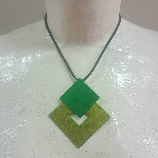 Collier sautoir Losanges vert OANA MILLET
