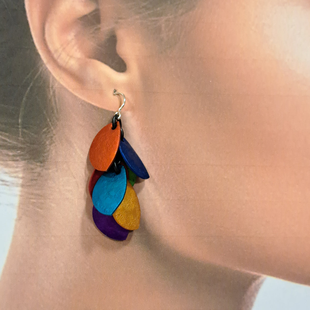 Boucles percées Feuilles multicolore OANA MILLET