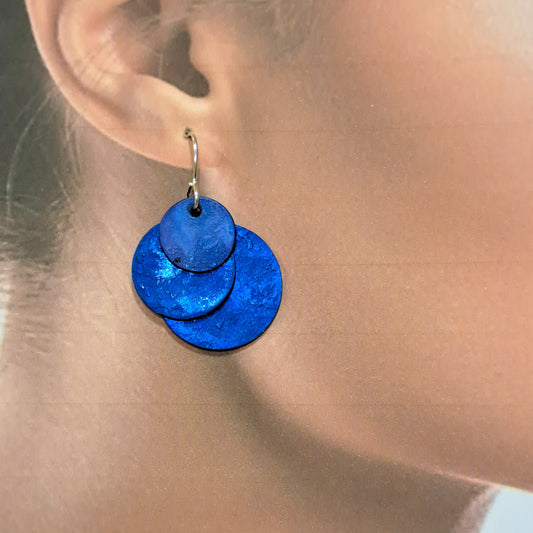 Boucles percées Ronds bleu OANA MILLET