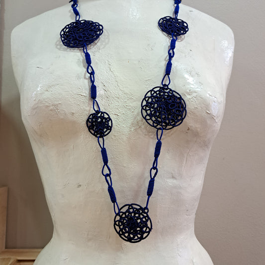 Collier sautoir Cathy marine/bleu indigo NAF BIJOUX