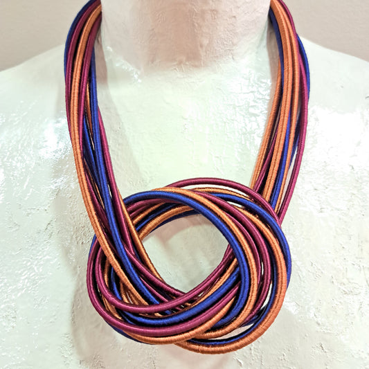 Collier Nudo marine prune marron NAF BIJOUX