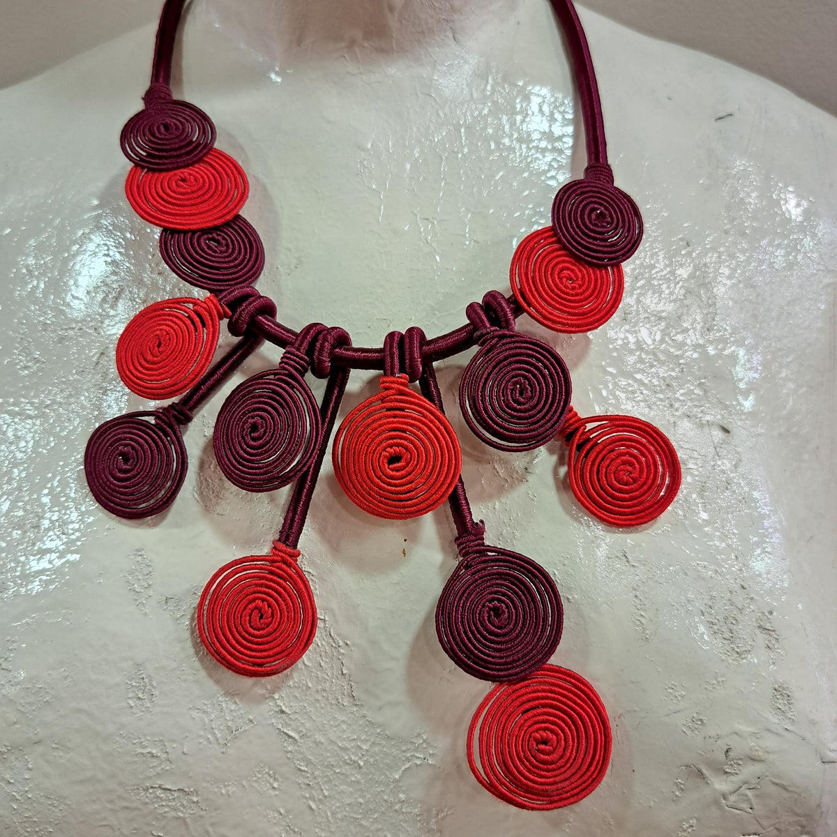 Collier Demoiselle rouge et prune NAF BIJOUX