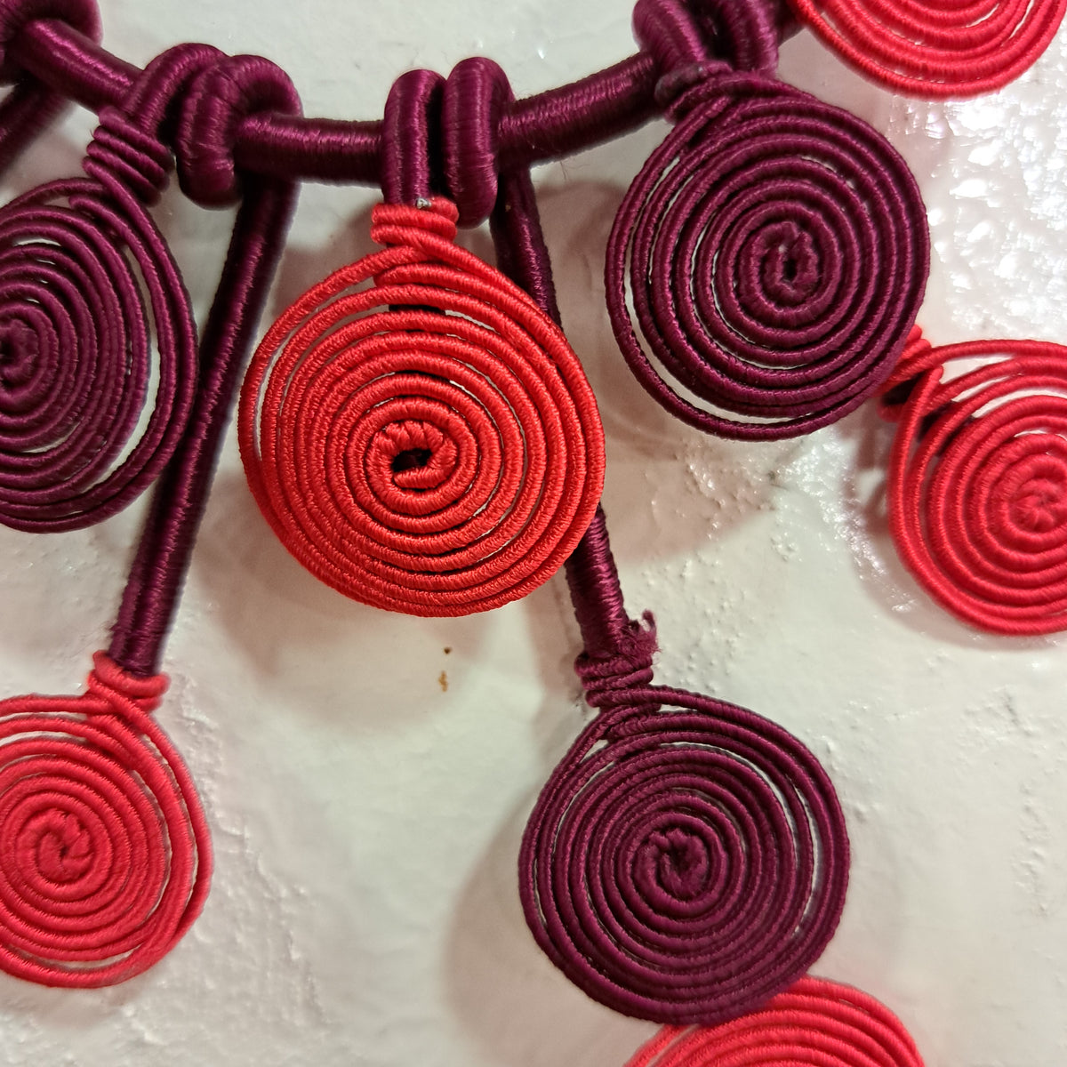 Collier Demoiselle rouge et prune NAF BIJOUX