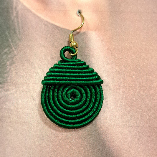 Boucles percées Piou-Piou vert NAF BIJOUX