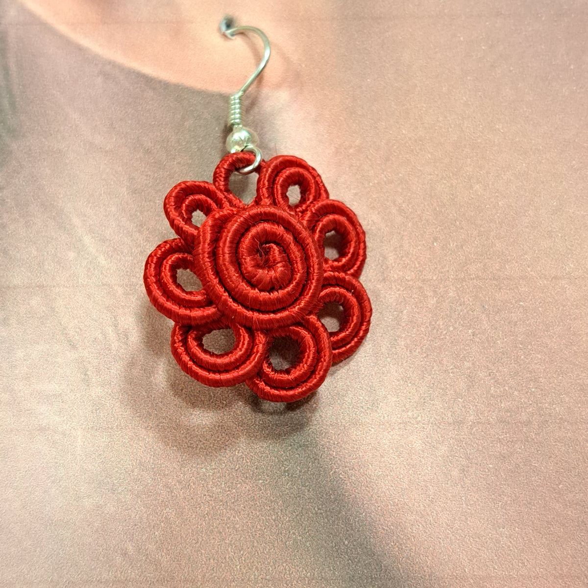 Boucles percées Coli rouge NAF BIJOUX