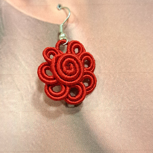 Boucles percées Coli rouge NAF BIJOUX