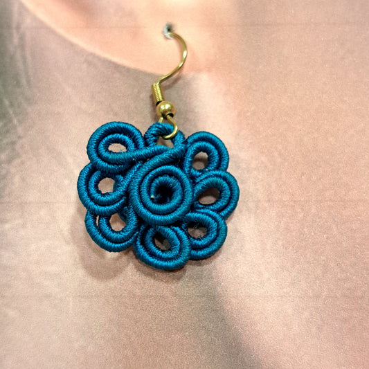 Boucles percées Coli bleu canard NAF BIJOUX