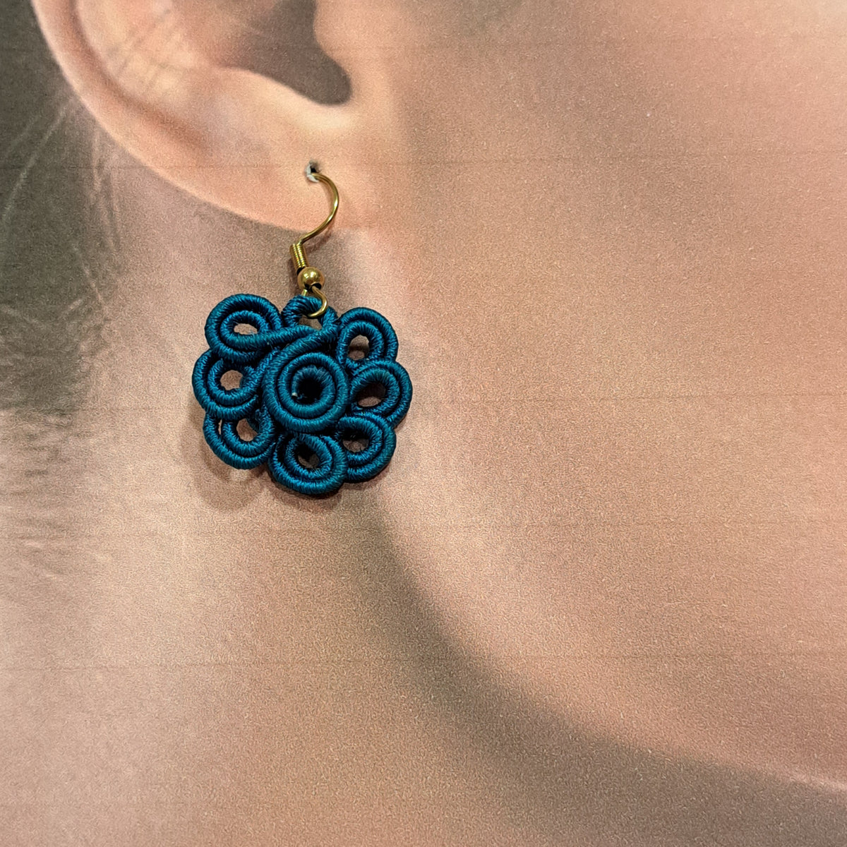Boucles percées Coli bleu canard NAF BIJOUX